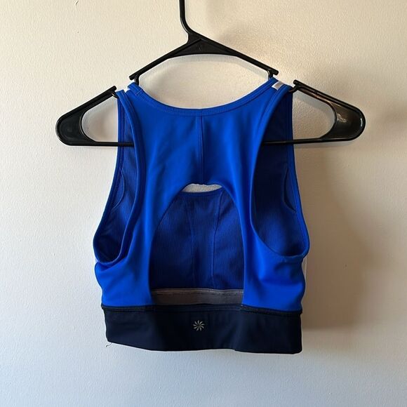 Athleta Color Block Wunder Bra Size S GUC Blue/white - Picture 2 of 5